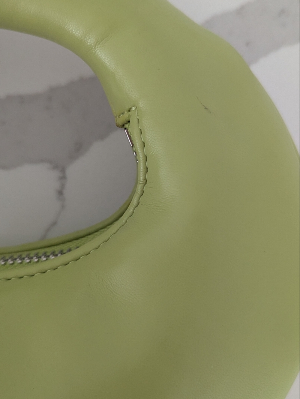 JW PEI Abacus Top Handle Bag Ring Accent Grass Green Sculptural vegan Purse - Picture 4 of 11